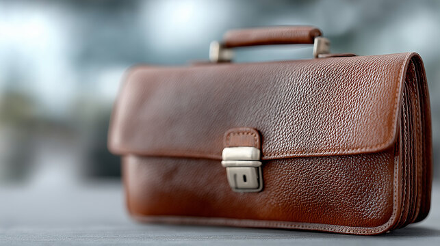 A contract, briefcase, and pen with a handshake deal between two business partners