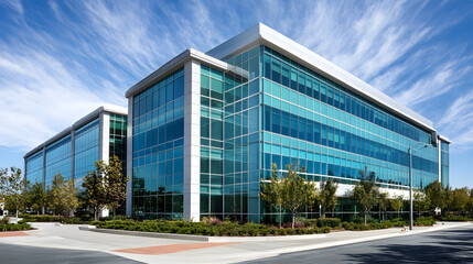 Fototapeta premium The exterior of an office building.