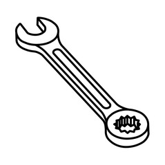 Isometric vector illustration of a wrench tool design