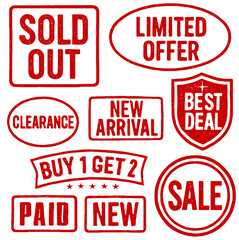 Creative collection of rubber stamps for promotional offers