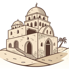 Traditional Arabian desert house vector illustration