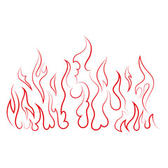 Red flames linear drawing svg