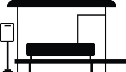 Vector illustration of modern black and white furniture objects for interior design