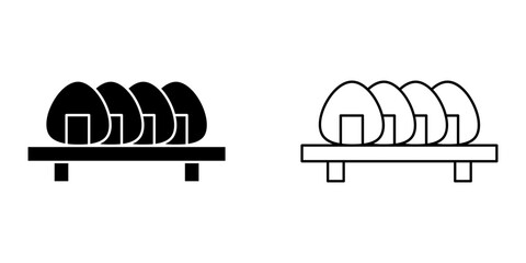 Onigiri icon set on white background