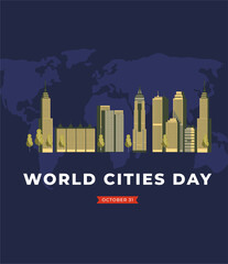 Fototapeta premium World Cities day flyer illustration