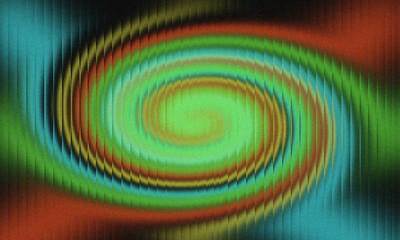 Colorful Abstract Swirl Background with Glitch Effect and Vertical Line Distortion 