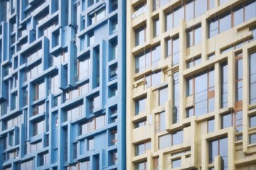 Modern architecture building exterior facade design with window patterns