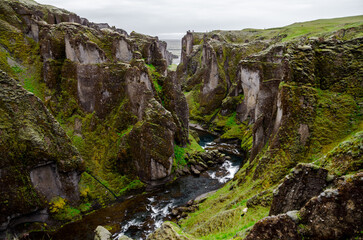 Fjaðrárgljúfur gorge, near Kirkjubæjarklaustur, Suðurland, Iceland, Europe