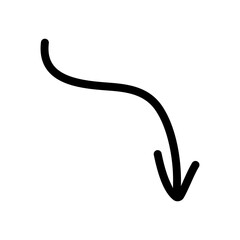 Hand drawn arrow icon vector. Direction illustration sign, Handmade. Pointer symbol or logo.