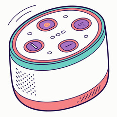 Colorful smart speaker with buttons and dots voice assistant