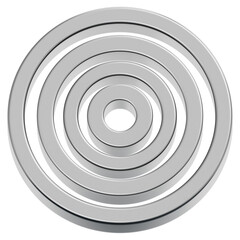 3D Layered Chrome Circle Rings Icon