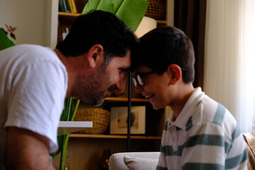 Fototapeta premium a father motivates his son