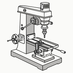 Illustration of a milling machine on white background