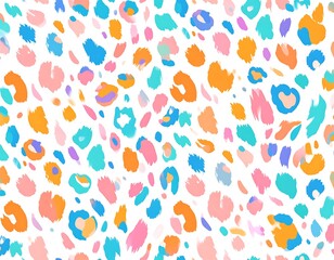 Colorful abstract animal spot pattern over a white background
