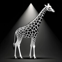 Naklejka premium Stylized giraffe in a spotlight animal graphic