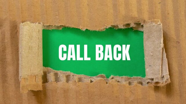 Call Back message written on ripped torn paper background