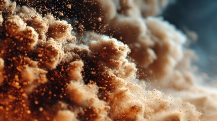 Mystical cloud formation with suspended particles and diffuse illumination