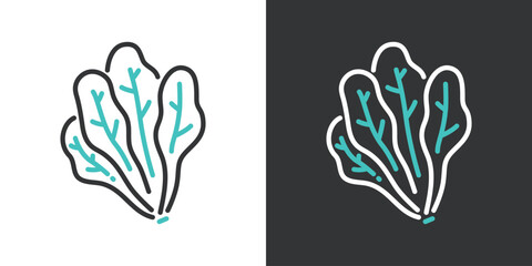 ほうれん草の2色ラインアイコン