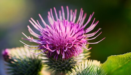 arctium lappa great burdock flower close up delicate petals characteristic