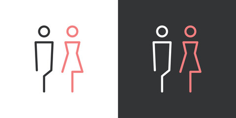 お手洗いの2色ラインアイコン