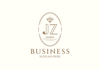 Initial Elegant JZ Diamond Business Logo Brand for Jewelry Boutique
