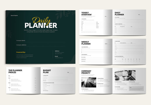 Modern Company Productivity Daily Planner and Journal Template