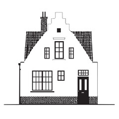Fototapeta premium vector illustration of a Dutch house