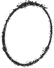 Grunge Ink Circle &ndash; Hand Drawn Rough Round Brush Stroke Symbol