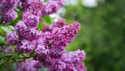 Obraz premium colorful purple blooming lilac in the garden branch of blooming lilac