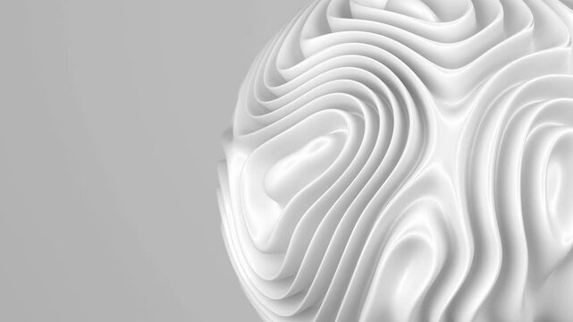 White abstract 3d animated background 4k seamless looping wallpaper 
