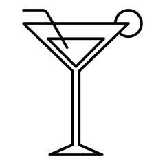 cocktail glass line icon with editable stroke