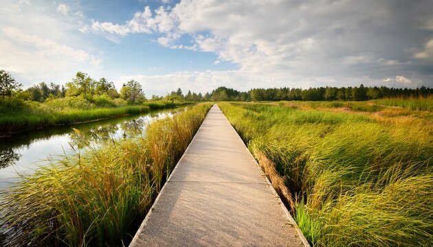 empty path on uw wetlands canal road