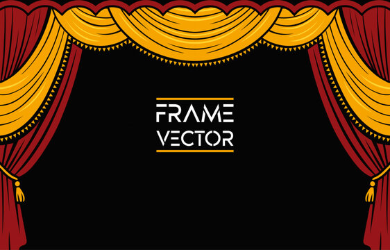 Greeting card frame vector, Curtain frame template red color vector graphic, Theater Curtains Frame, poster, glass frame, ceramic border, tiles border, marble tiles vector, Islamic card corner.