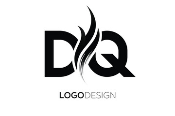 Fototapeta premium DQ Creative Monogram Logo Design – Modern Abstract Letter Mark with Artistic Brush Stroke