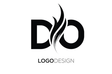 Fototapeta premium DO Creative Monogram Logo Design – Modern Abstract Letter Mark with Artistic Brush Stroke