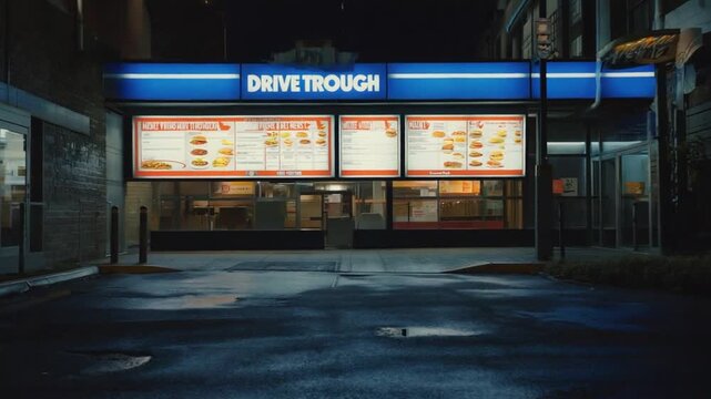 Menu at a drive-thru restaurant.	
