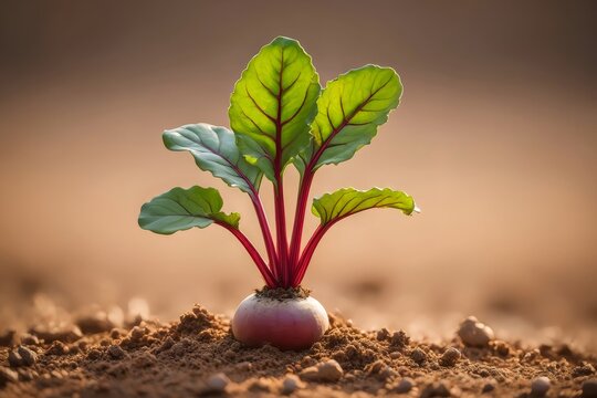 Growing beets beetroot fresh organic vegetable garden healthy eating food - Powered by Adobe