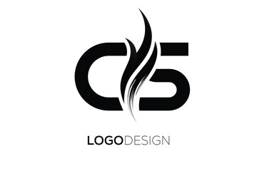 Naklejka premium CS Creative Monogram Logo Design – Modern Abstract Letter Mark with Artistic Brush Stroke