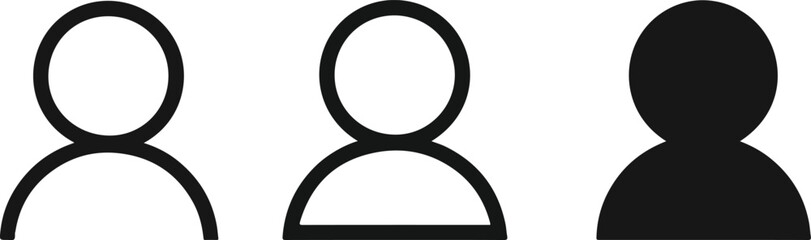 User Avatar Icon — Profile Symbol in Outline and Solid Style