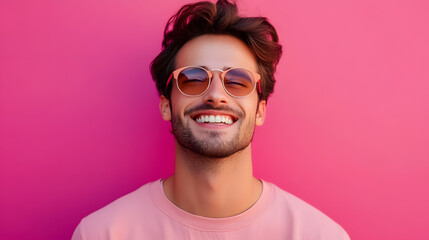 A portrait of a cheerful and confident young businessman.