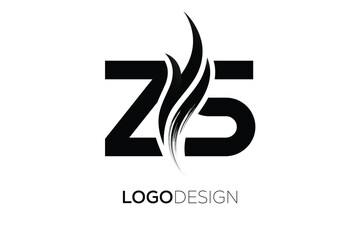 ZS Creative Monogram Logo Design – Modern Abstract Letter Mark with Artistic Brush Stroke