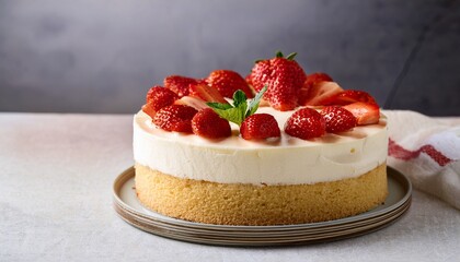 light and airy tres leches cake with fresh strawberries