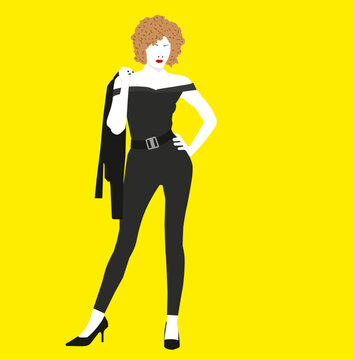 Sandy's movie pose from Grease at the end of the movie