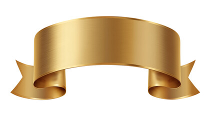 Gold banner ribbon label solated on transparent White background png