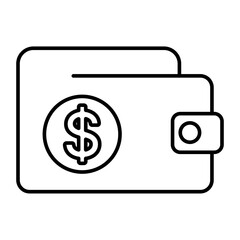 Wallet Icon with Dollar Symbol Financial Management and Investment Concept Illustration