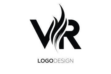 Obraz premium VR Creative Monogram Logo Design – Modern Abstract Letter Mark with Artistic Brush Stroke