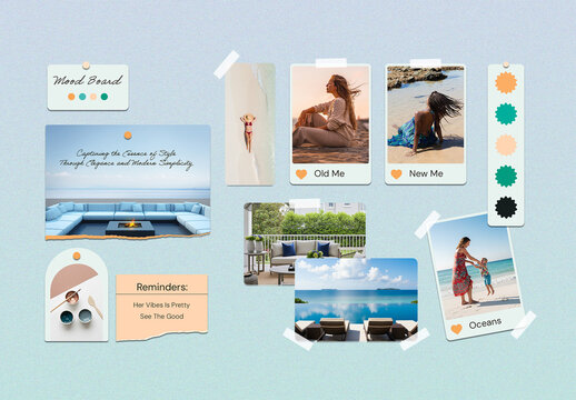 Outdoor Travel Instant Photo Mood Board Collage Mockup