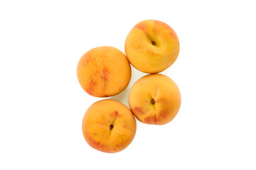 Ripe Yellow Peaches Arrangement, isolated on white background