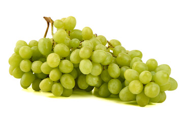 Green Grapes Bunch, isolated on white background