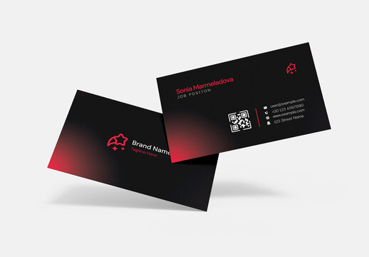 Modern Corporate Business Card Design with Gradient Accent